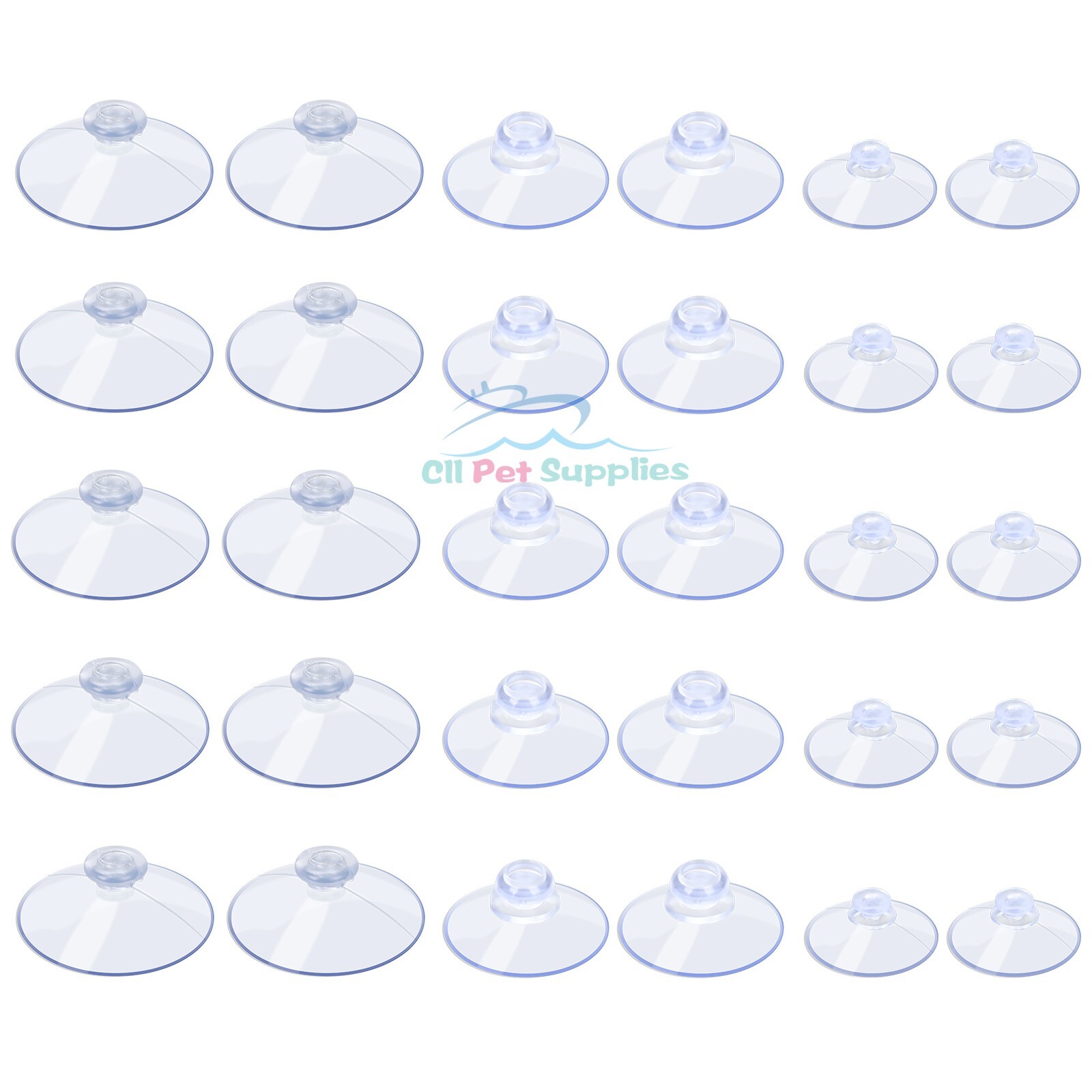 AQUANEAT 30 Packs Suction Cups without Hooks 0.8/1.2/1.8 Inch Clear Sucker Pads gallery