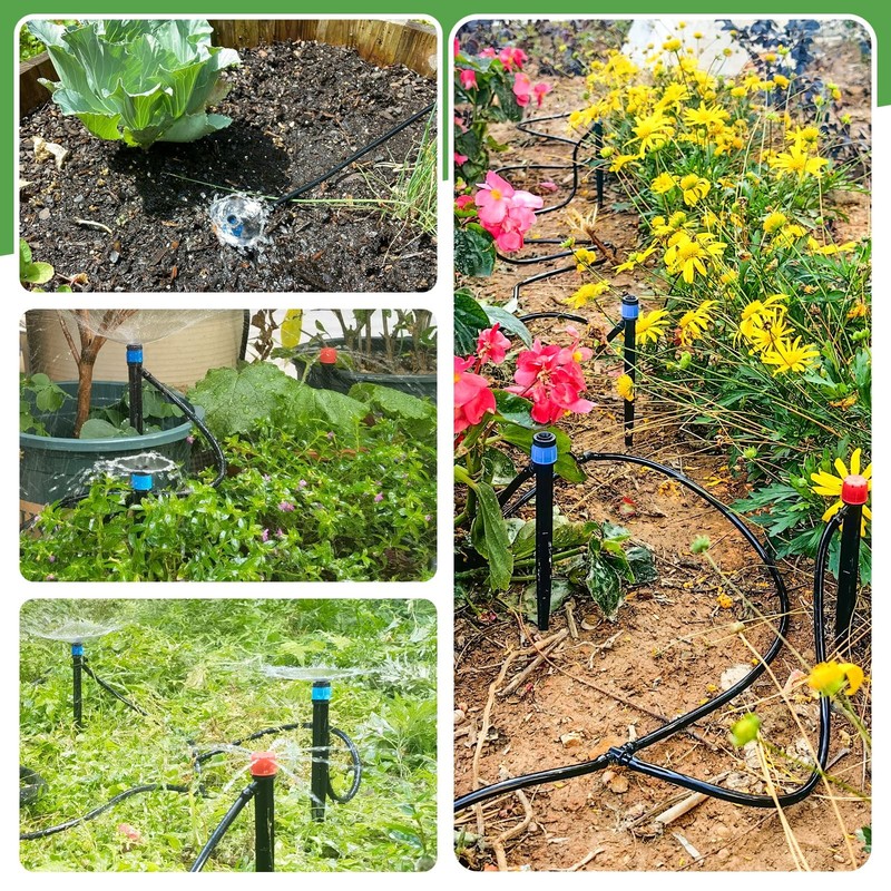 110FT Drip Irrigation System Kit Automatic Garden Watering for Lawn Raised Beds gallery