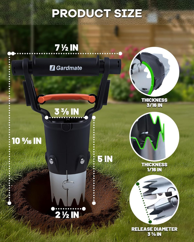 Bulb Planter Tool - One-Touch Automatic Bulb Planter for Bulbs, Seeds & Seedling gallery