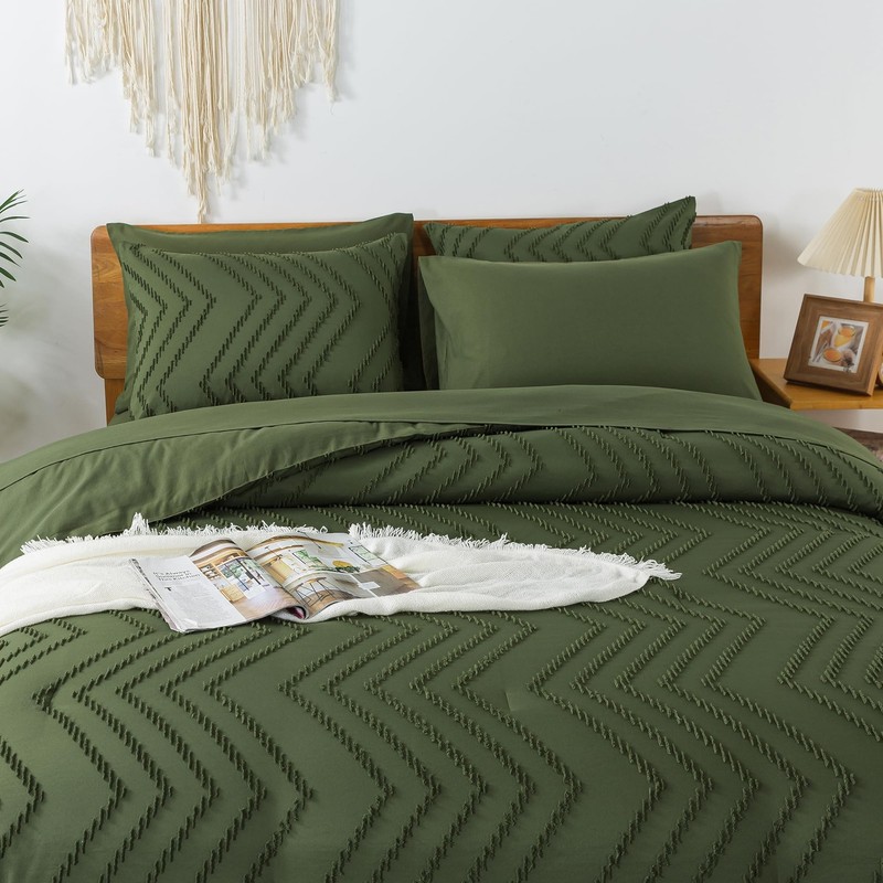 Comforters Queen Size Set with Sheets Dark Olive Green - 7 Pieces Bed in a Ba... gallery