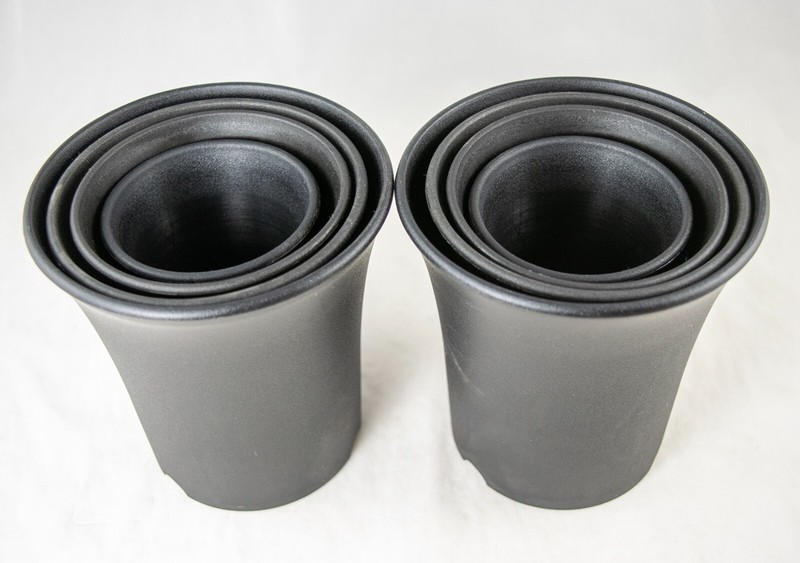 8 Mix Japanese Round Cascade Plastic Cactus, Bonsai Pot - 2.75"/3.5"/4"/4.75" gallery
