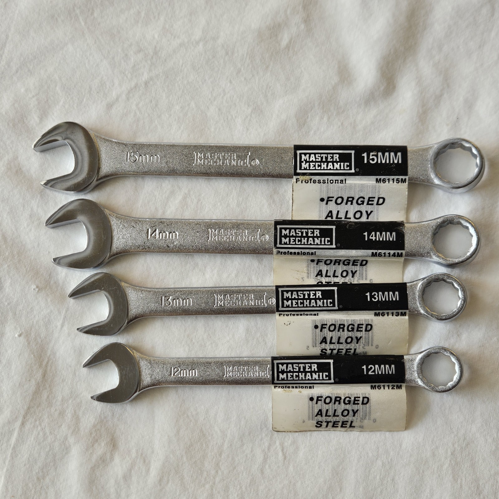 Master Mechanic Set 4 Metric Combination Wrench 12 13 14 15 mm Professional 6115 gallery