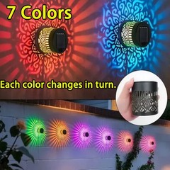 Color Changing Solar Mandala Projection Outdoor Decor Lights