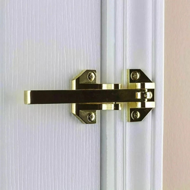 Defiant Door Security Guard Lock Heavy Duty Swing Locker Bright Brass Finish gallery