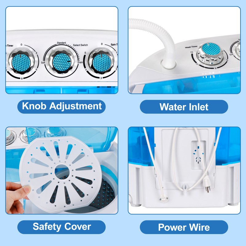 Compact Lightweight Washing Machine Washer w/ Spin Cycle Dryer 10lbs Portable gallery