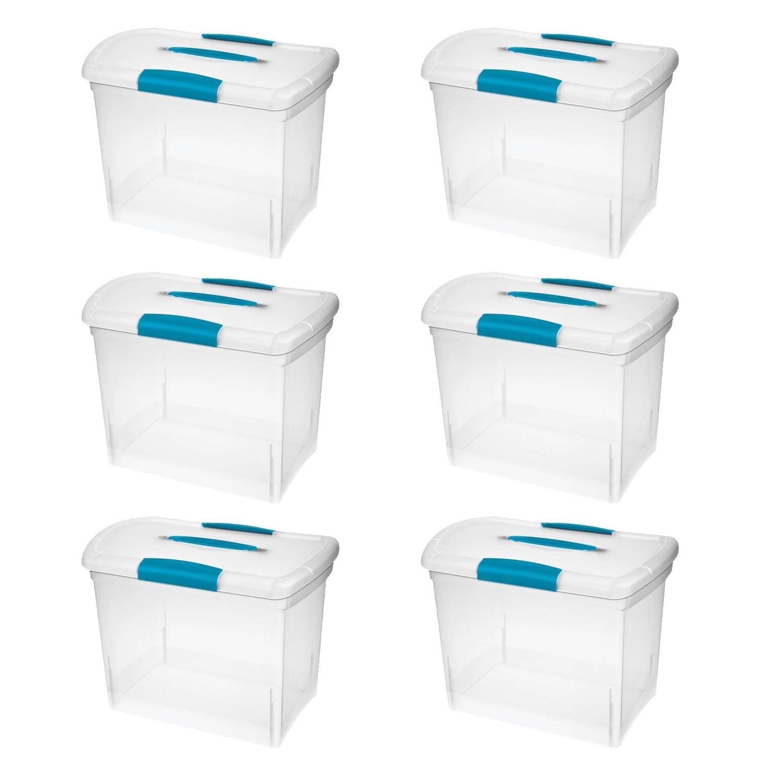 Sterilite Large Nesting ShowOffs, Stackable Small Storage Bin with Lid, 6 Pack gallery