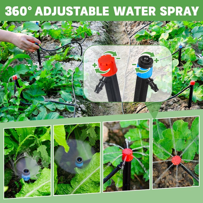 110FT Drip Irrigation System Kit Automatic Garden Watering for Lawn Raised Beds gallery