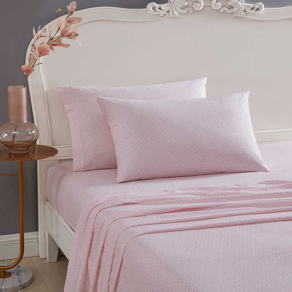 - Twin Bed Sheets, Cotton Percale Bedding Set with Matching Pillowcase, Crisp...