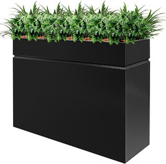 Metal Rectangular Planter Box, Powder Coating Steel Large Planters 35″ L X 9″ W