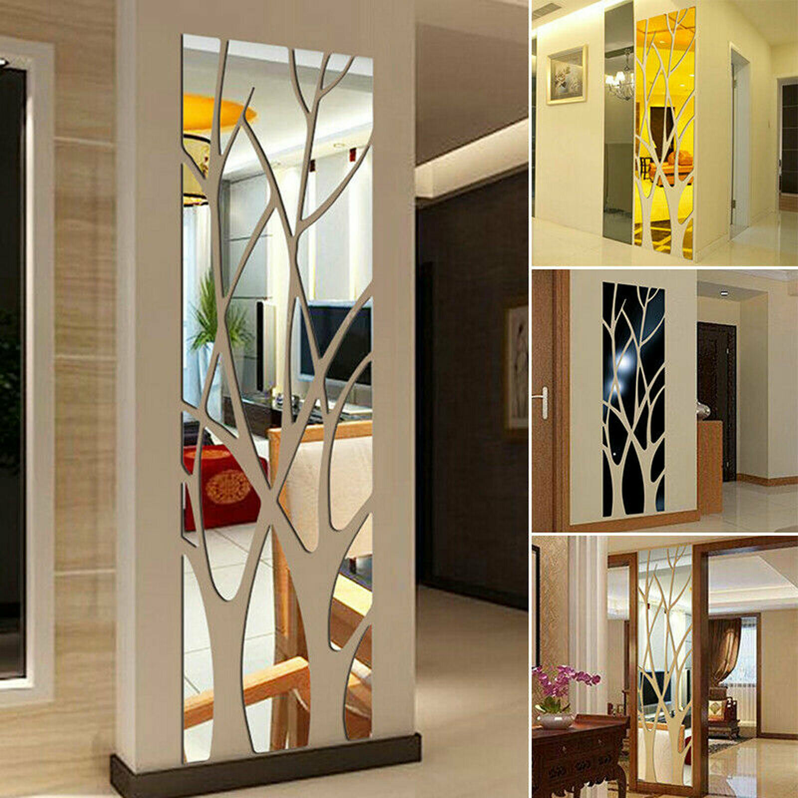3D Mirror Art Removable Wall Sticker Acrylic Mural Decal Home Room Decor Set US gallery