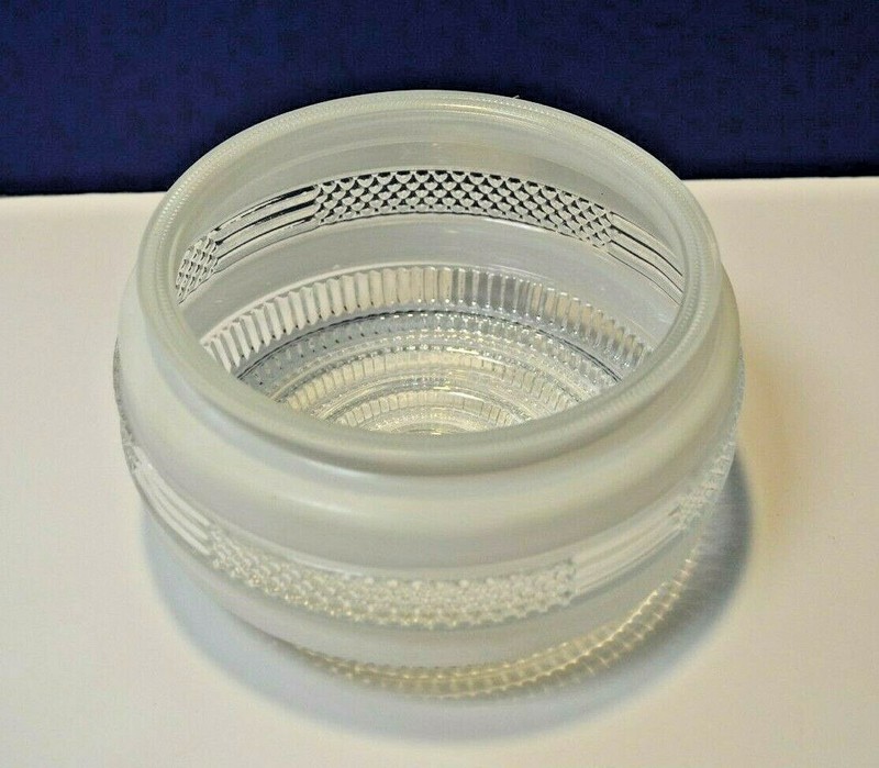 6" DRUM SHADE Replacement GLASS Clear White 5.75" Fitter Opening NEW 83731 gallery