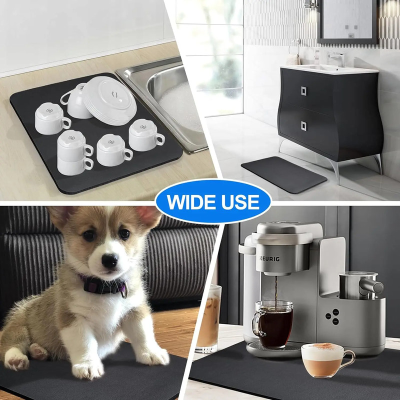Large Kitchen Super Absorbent Mat Coffee Dish Draining Mat Drying Mat Quick Dry gallery