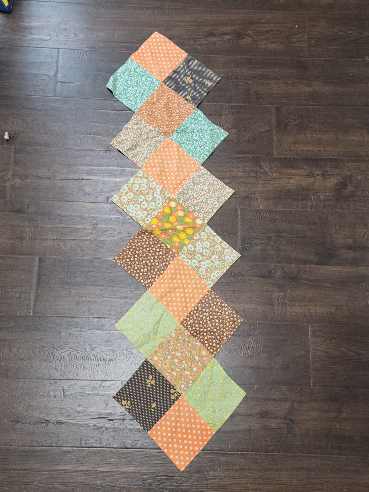 Vtg Handmade Patchwork Table Centerpiece Runner Décor 49x14 inches Retro Floral gallery