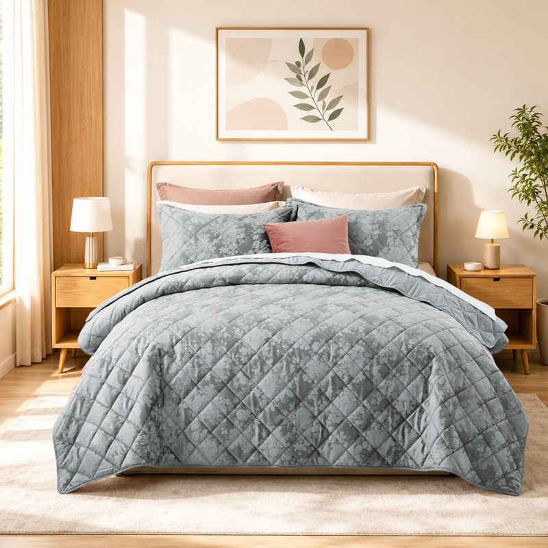 Quilt Bedspread Set Soft Premium Texture Reversible Coverlet for Summer Bedding gallery