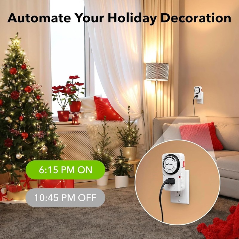 24-Hour Plug-In Mechanical Timer - Compact Energy-Saving Solution for Aquariums gallery