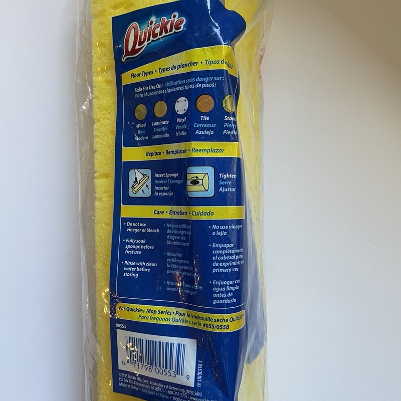 NIP Quickie Jumbo Mop & Scrub Roller Mop Refill Head Type P 12” Discontinued NEW gallery