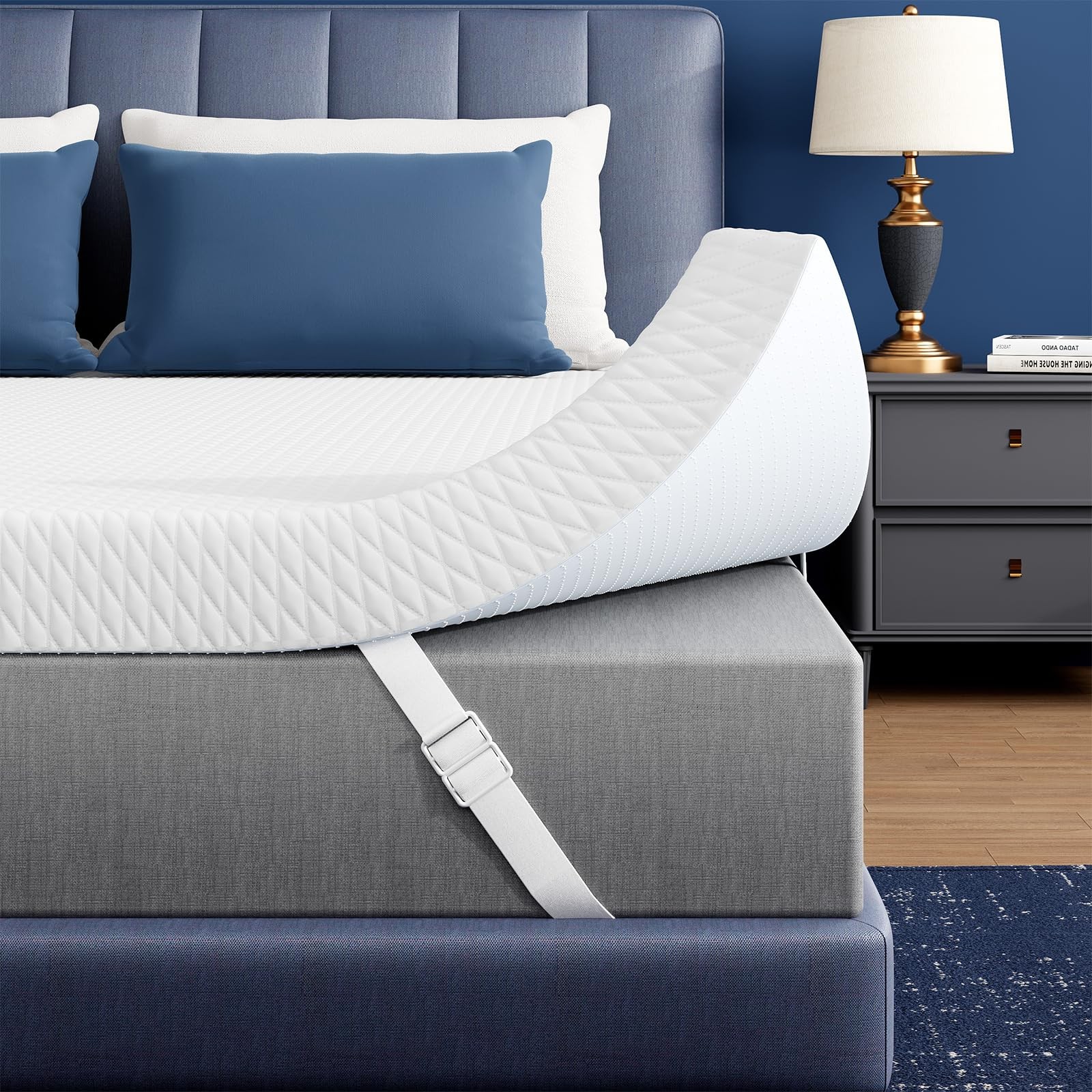 3 Inch Cooling Memory Foam Mattress Topper Queen - Cooling Ice Silk Removable... gallery