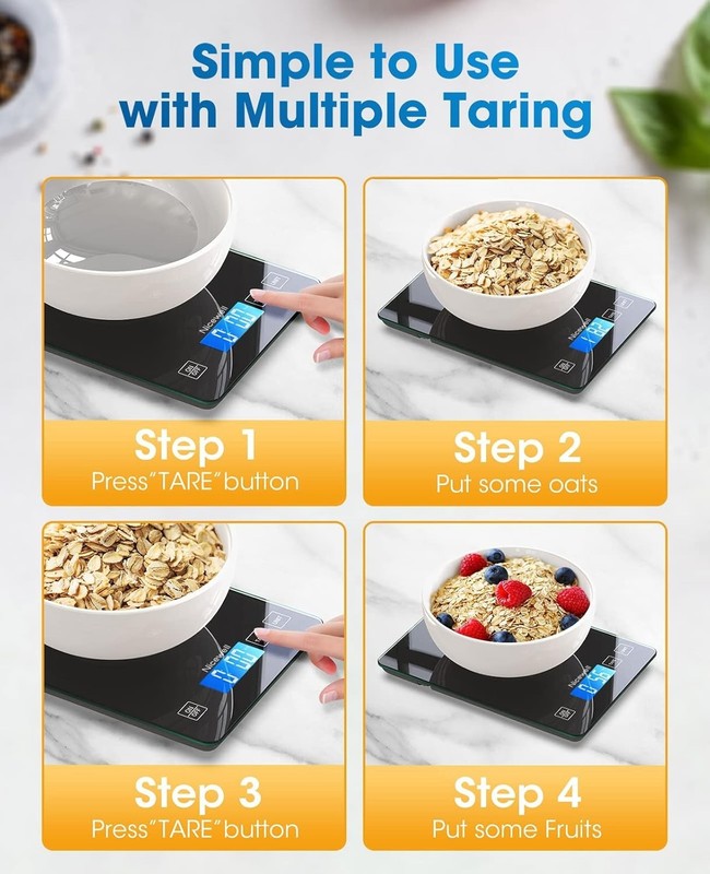 Compact Digital Food Scale - Effortless Weight Measurements up to 22 Pounds gallery