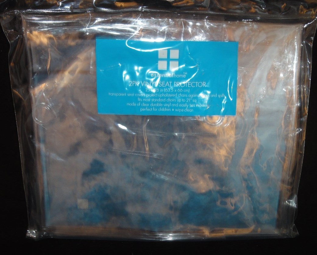 Essential Home 2 Pack Vinyl Transparent Seat Protector / Cover 25x26 in / Clear gallery
