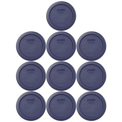 Pyrex 7202-PC 1 Cup Round Plastic Dark Blue Storage Lids 10PK for Glass Bowl New