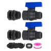 "PVC Rain Barrel Spigot Kit 2 Pack 3/4"" Ball Valve Faucet Leak-Proof Drain" gallery