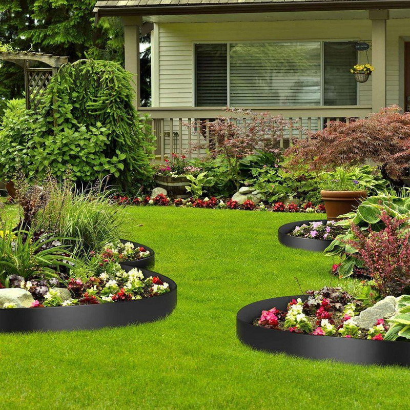 150 Ft Total Length ,10 Inch Width Black Plastic Edging, Recycled HDPE Coiled Te gallery