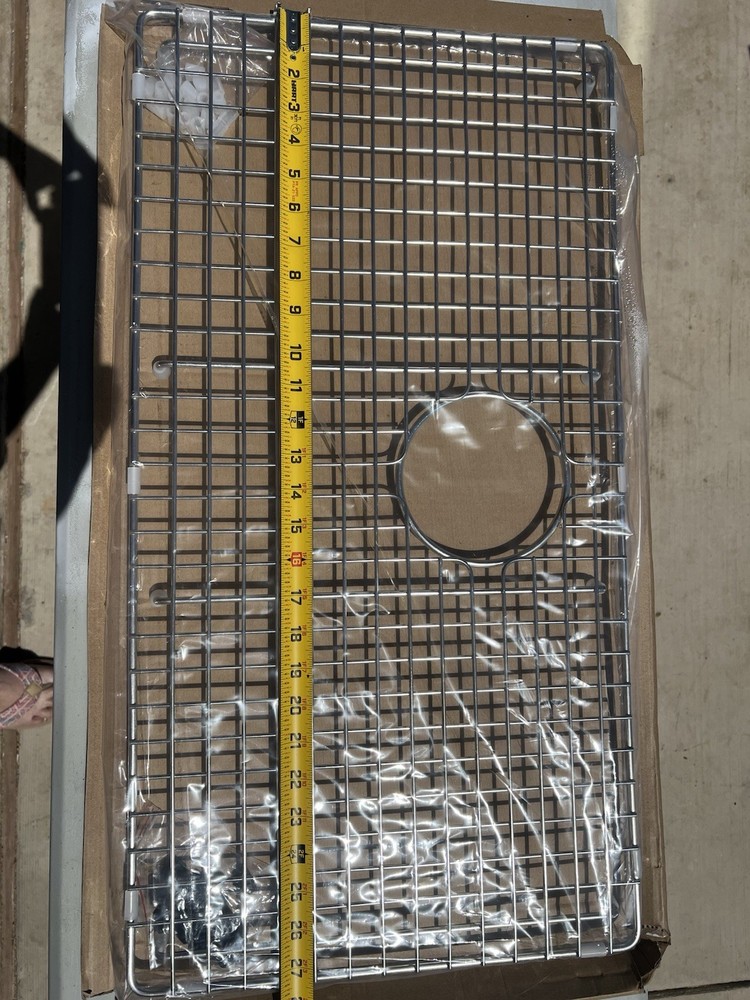 Stainless Steel Rectangular Kitchen Sink Grid 27.5x14.5” in Silver