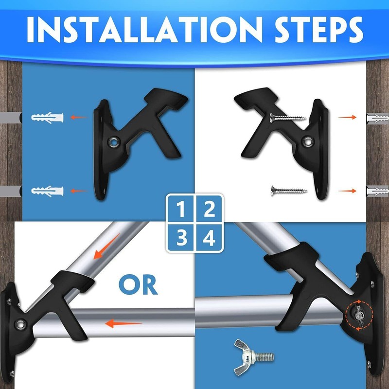 Two-Position Flag Pole Holder Mounting Bracket with Hardwares 1" Diameter gallery