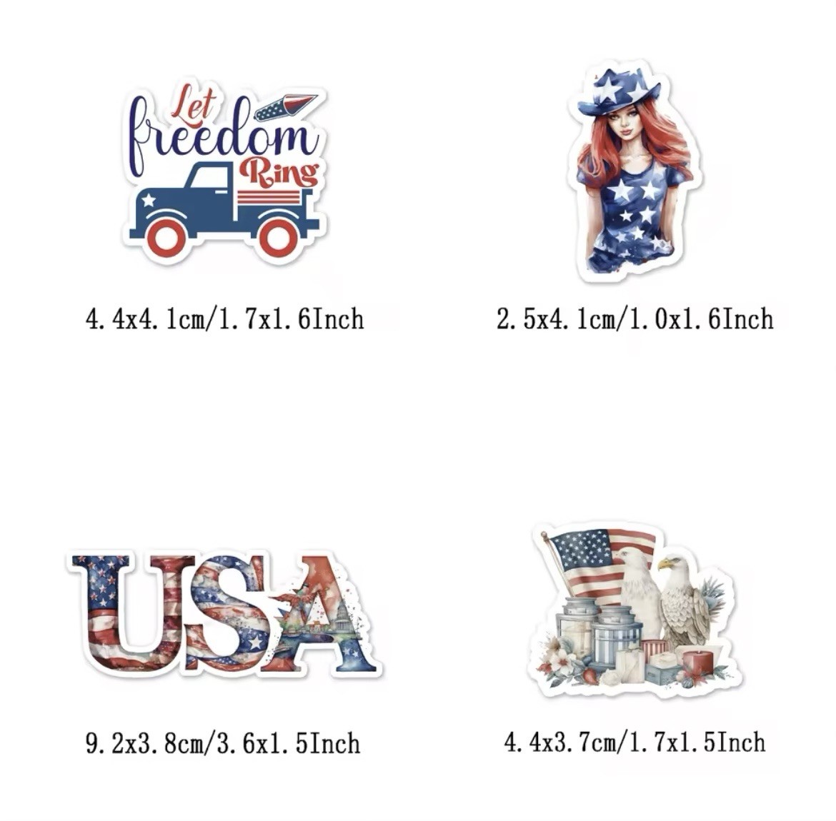 10 Random Matte Stickers - Patriotic American USA 4th of July Celebration gallery