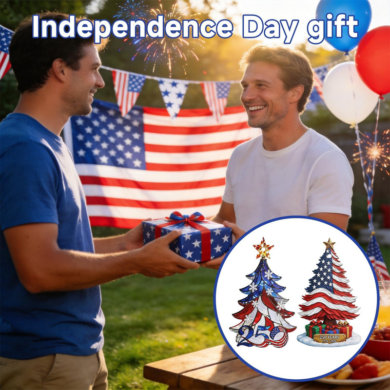 2Pcs Christmas Tree Decorations，250Th Anniversary Decoration in the United State gallery
