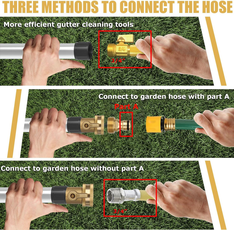 20FT Reach Gutter Cleaning Tools from the Ground, Telescopic Gutter Cleaner Tool gallery