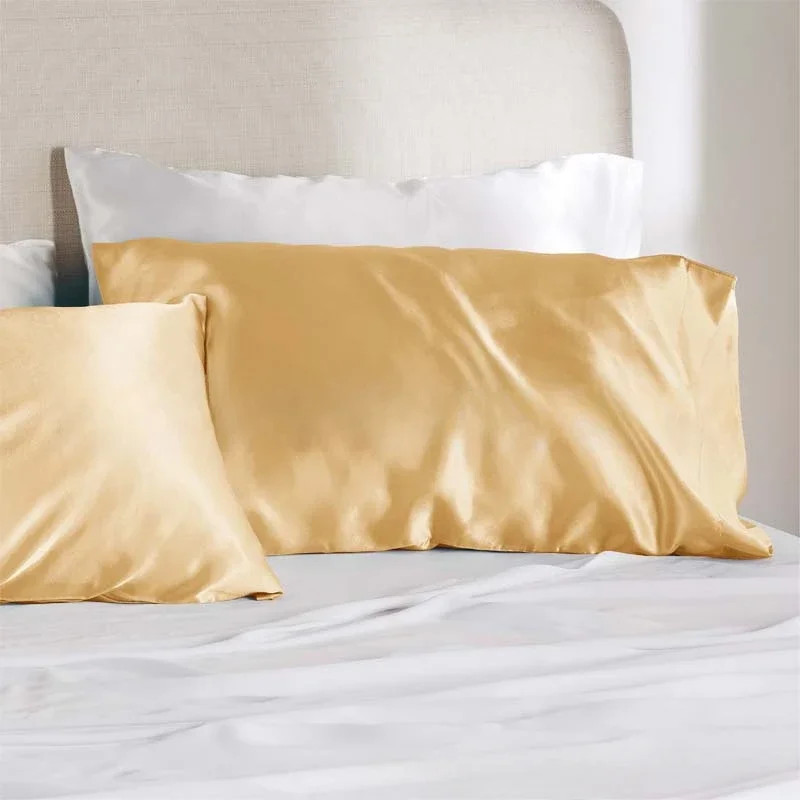 Solid Silk Pillowcases Decorative Luxury Cushion Cover Envelope Style Hair Skin gallery