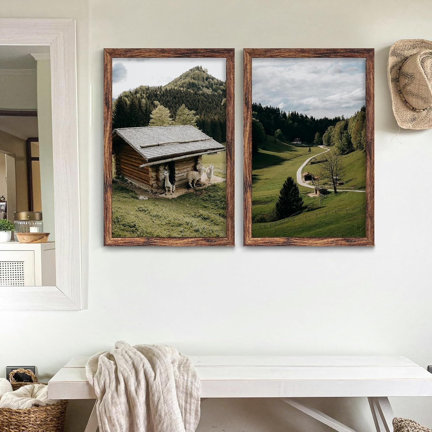 11X17 Picture Frame Brown, Classic Poster Frame for Horizontal or Vertical Wall gallery
