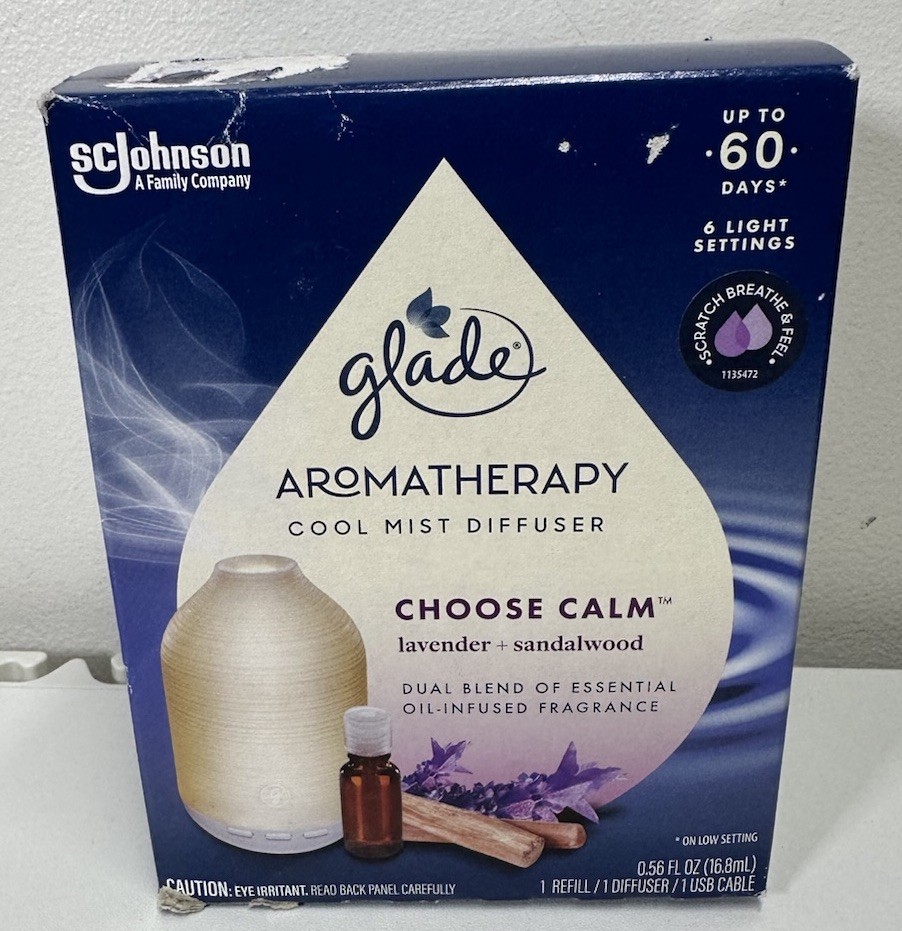 Glade Aromatherapy Essential Oil Diffuser with 1 Refill Lavender & Sandalwood