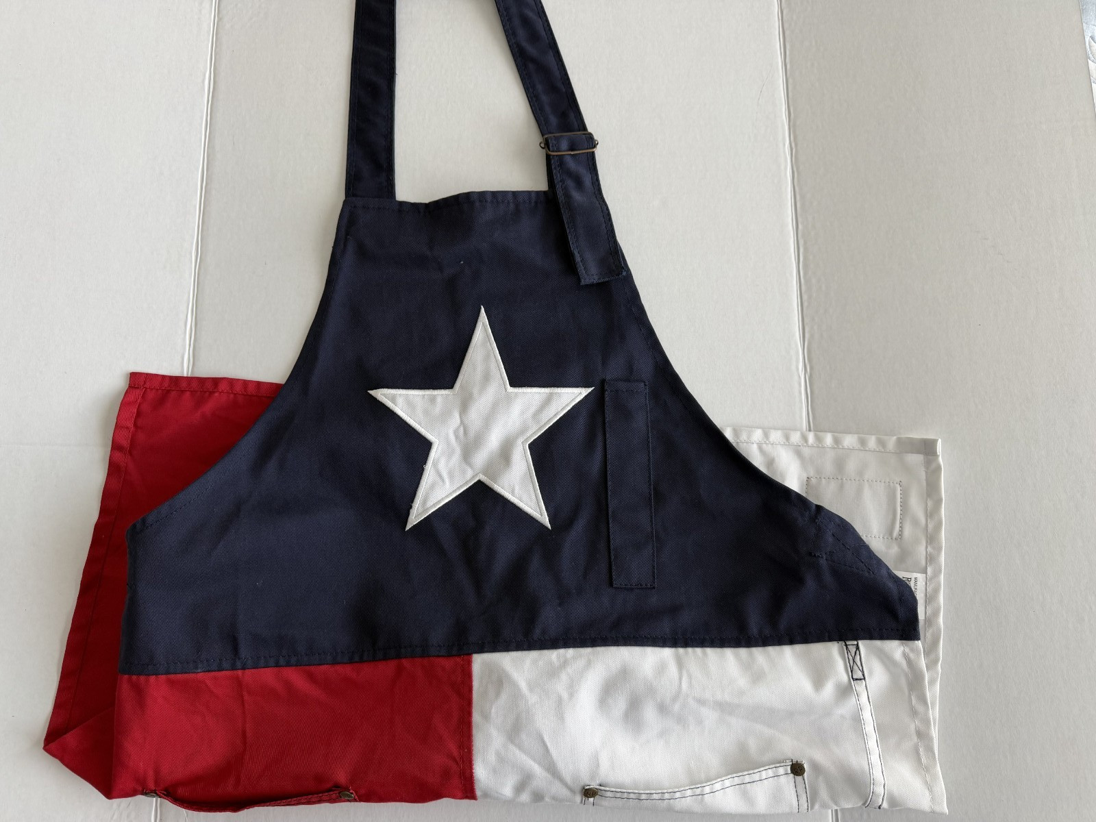 TEXAS Flag BBQ APRON Rockpoint Original red white blue star grill cooking chef gallery