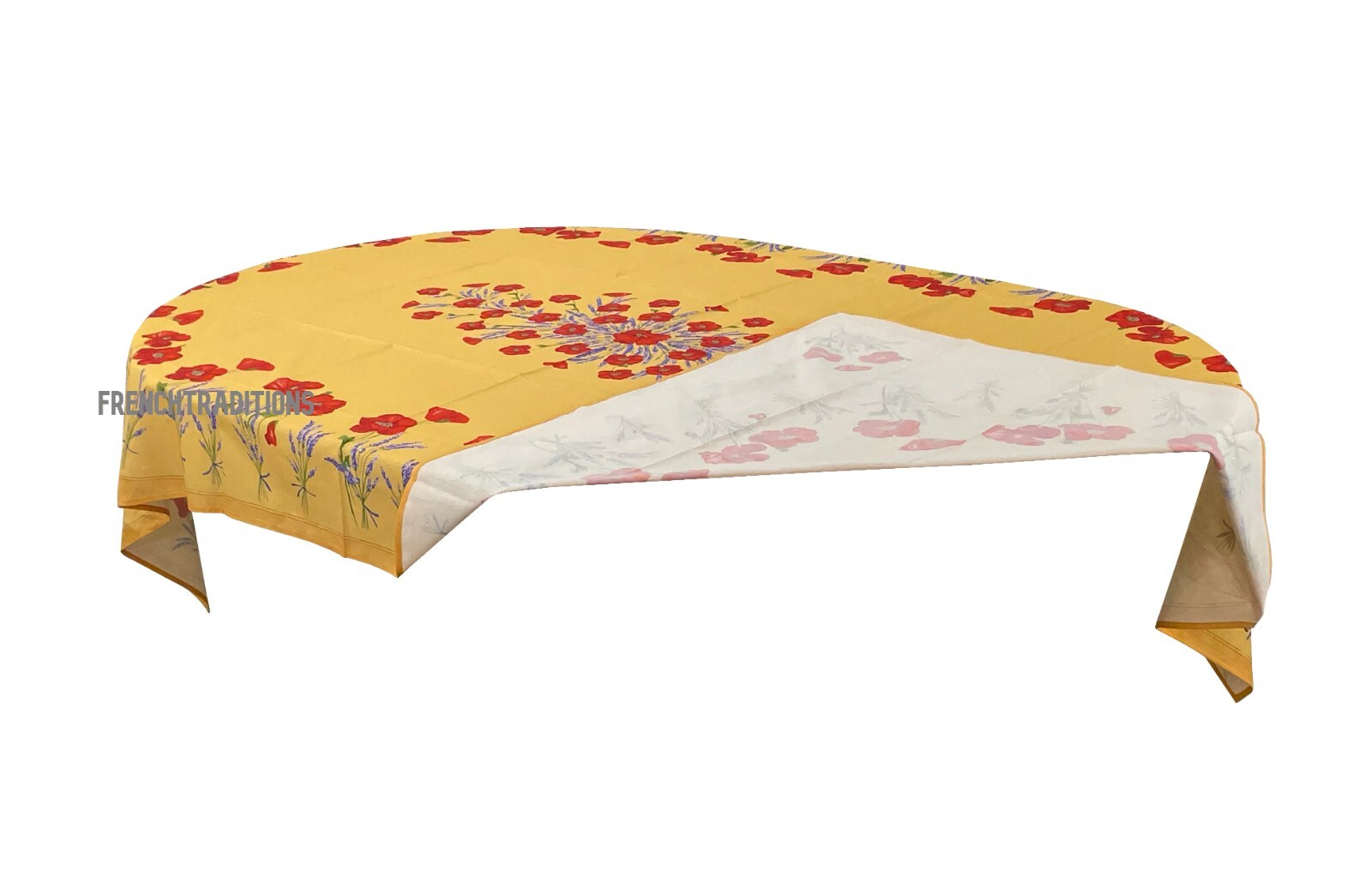 French Provencal Coated Tablecloth Poppies & Lavender 59 X 98 Made In France gallery