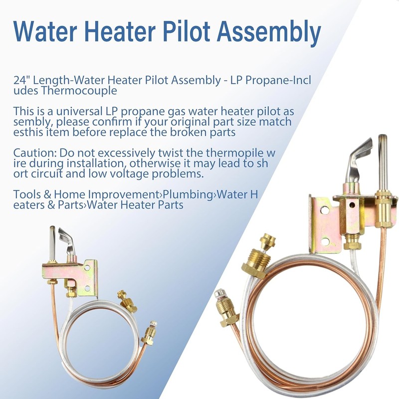 Universal Pilot Assembly 24-Inch Propane Gas Furnaces Boilers Water Heaters gallery