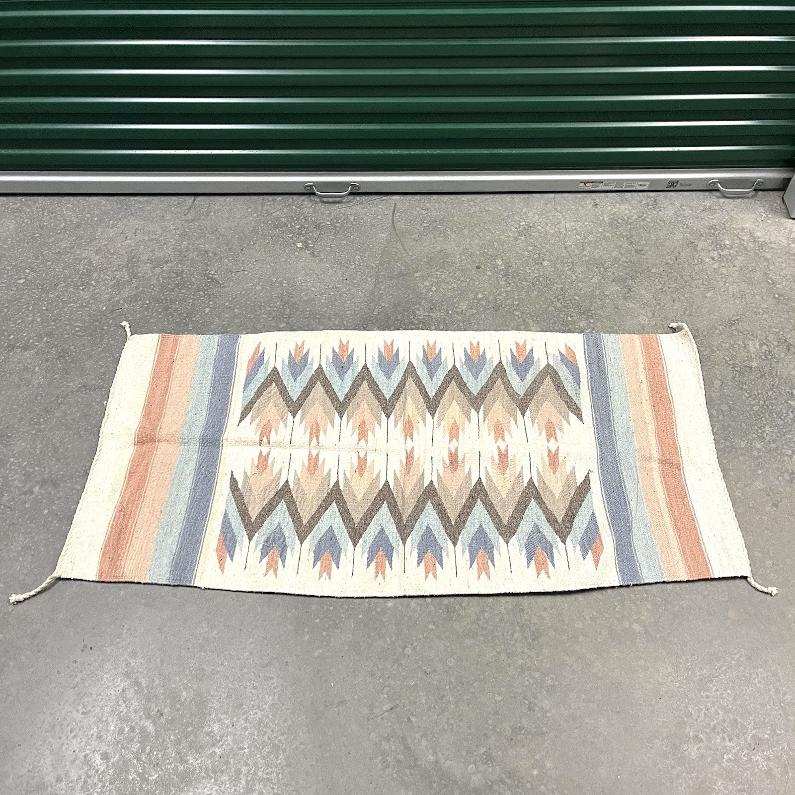 Vintage Native American Rug Aztec Textile Southwest Pastel Navajo Style 59”x29.5 gallery
