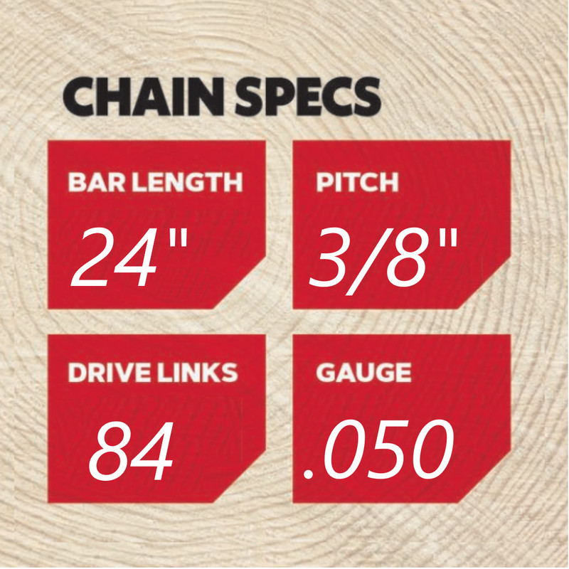 24" 2-Pack Full Chisel Chains for Efco MT 6500, MT 7200, MT 8200 72EXL084G(2) gallery