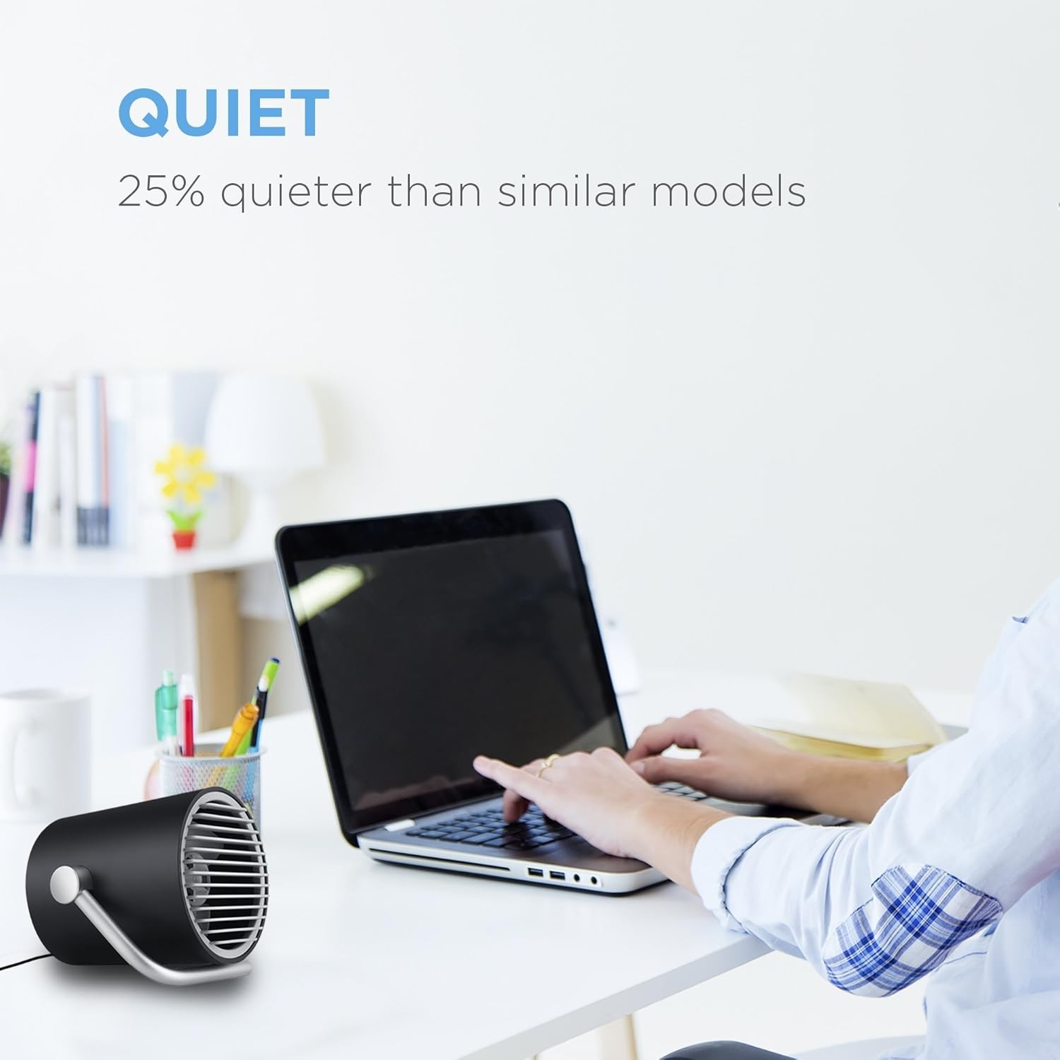 Small Personal USB Fan - Portable Mini Table Desk Fan with Twin Turbo Blades gallery