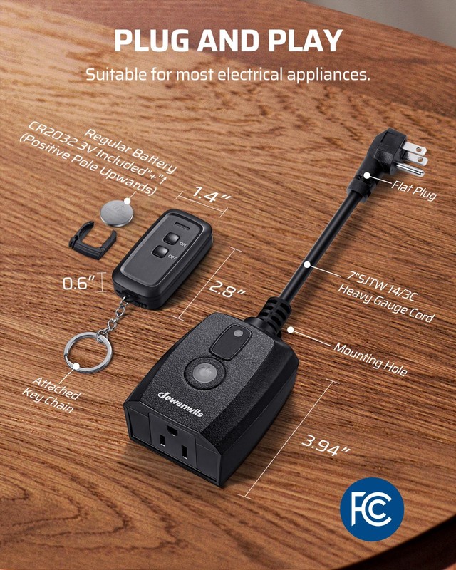 DEWENWILS Outdoor Remote Control Outlet, Indoor Wireless Remote Control Switch gallery