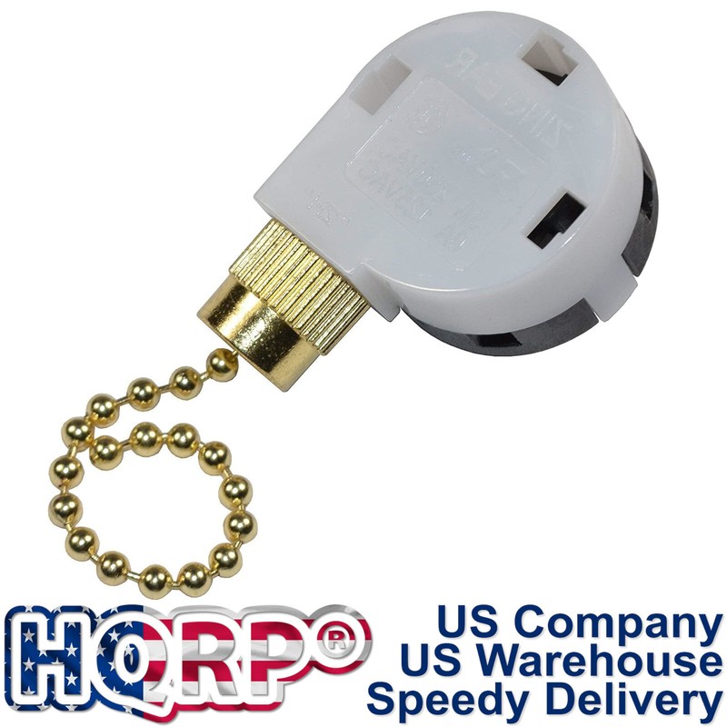 HQRP 3-Speed Ceiling Fan Switch, 4-Wire, Function L-1-2-3, L-2-3, L-1-3, L-1-2 gallery