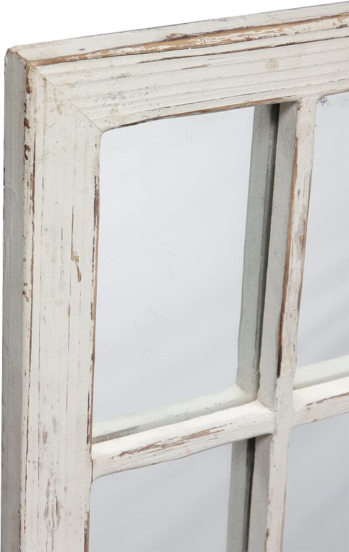Rustic Small Window Pane Mirror Wall Decor 11 x 16 inches Hanging Style 1 gallery