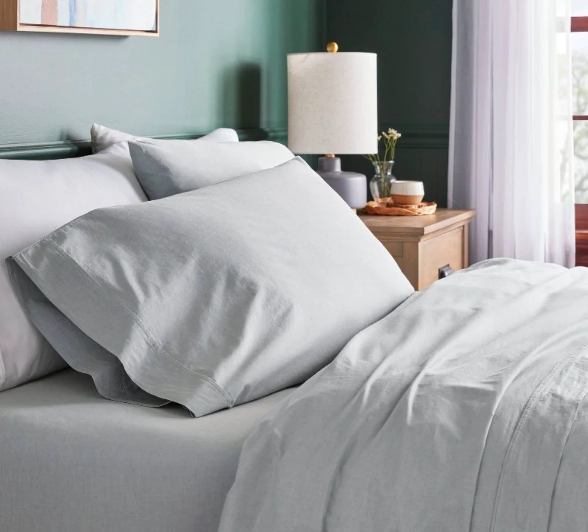 Threshold Full Organic Cotton Percale Sheet Set, New gallery