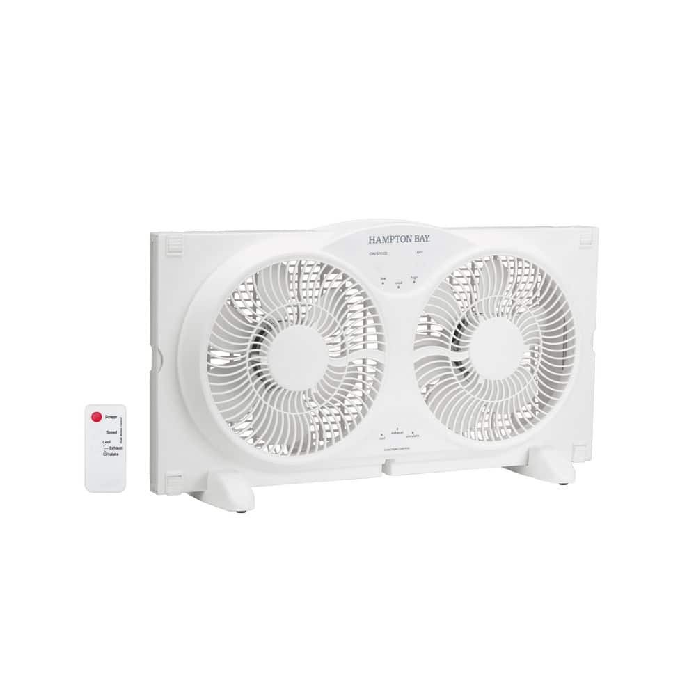 Hampton Bay 9 in. 3-Speed Digital Window Fan with Remote Control in White gallery