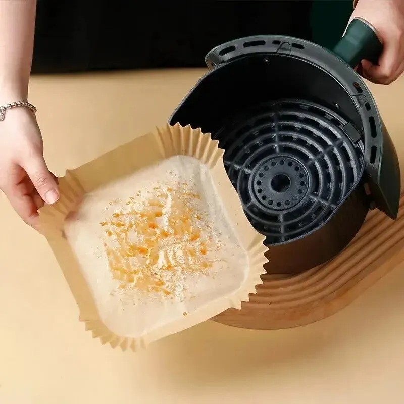 100 Pack Non-stick Baking Parchment Paper Liners Non-Stick Air Fryer Disposable gallery