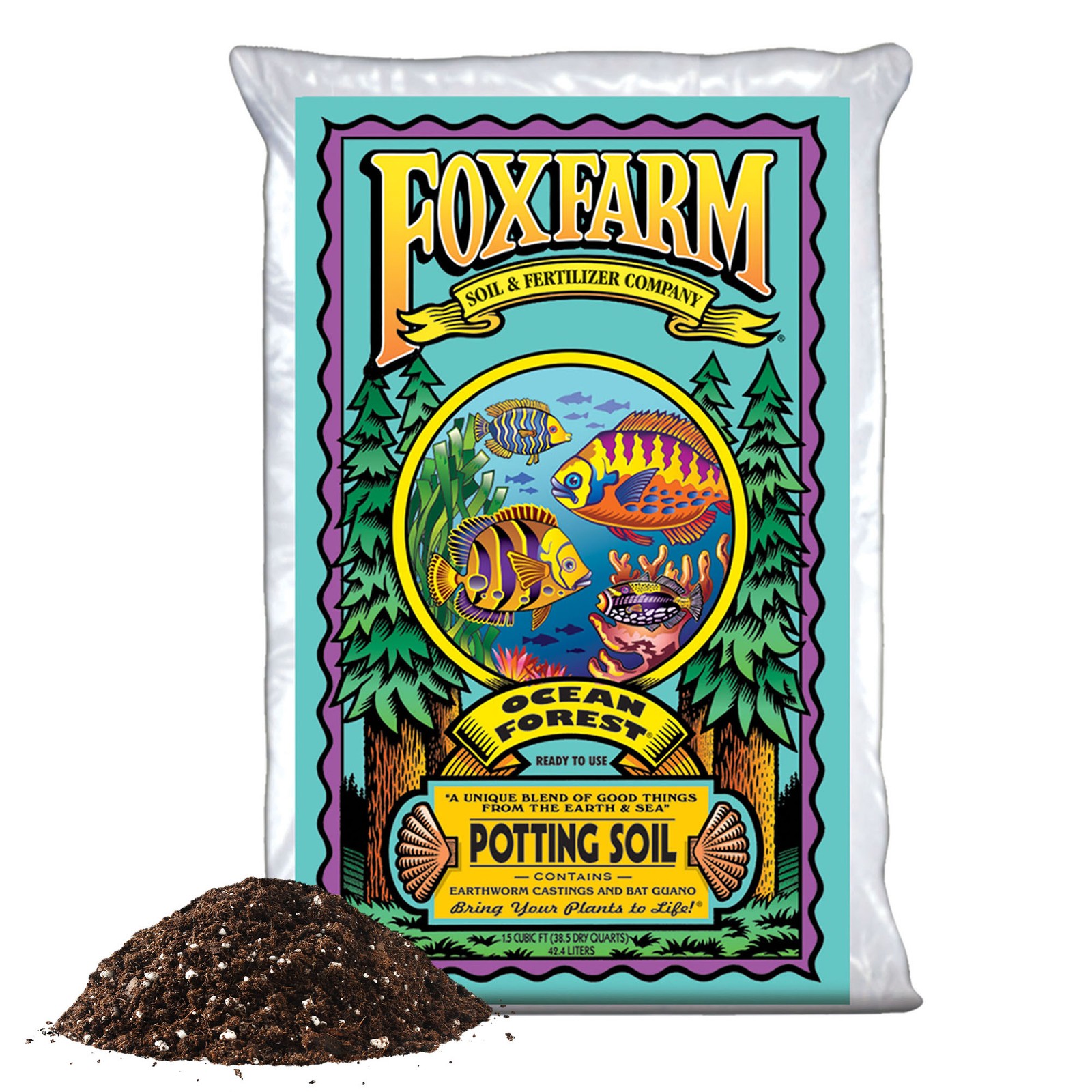 FoxFarm Ocean Forest Ready-to-Use Potting Soil from the Earth and Sea, 1.5cu ft gallery