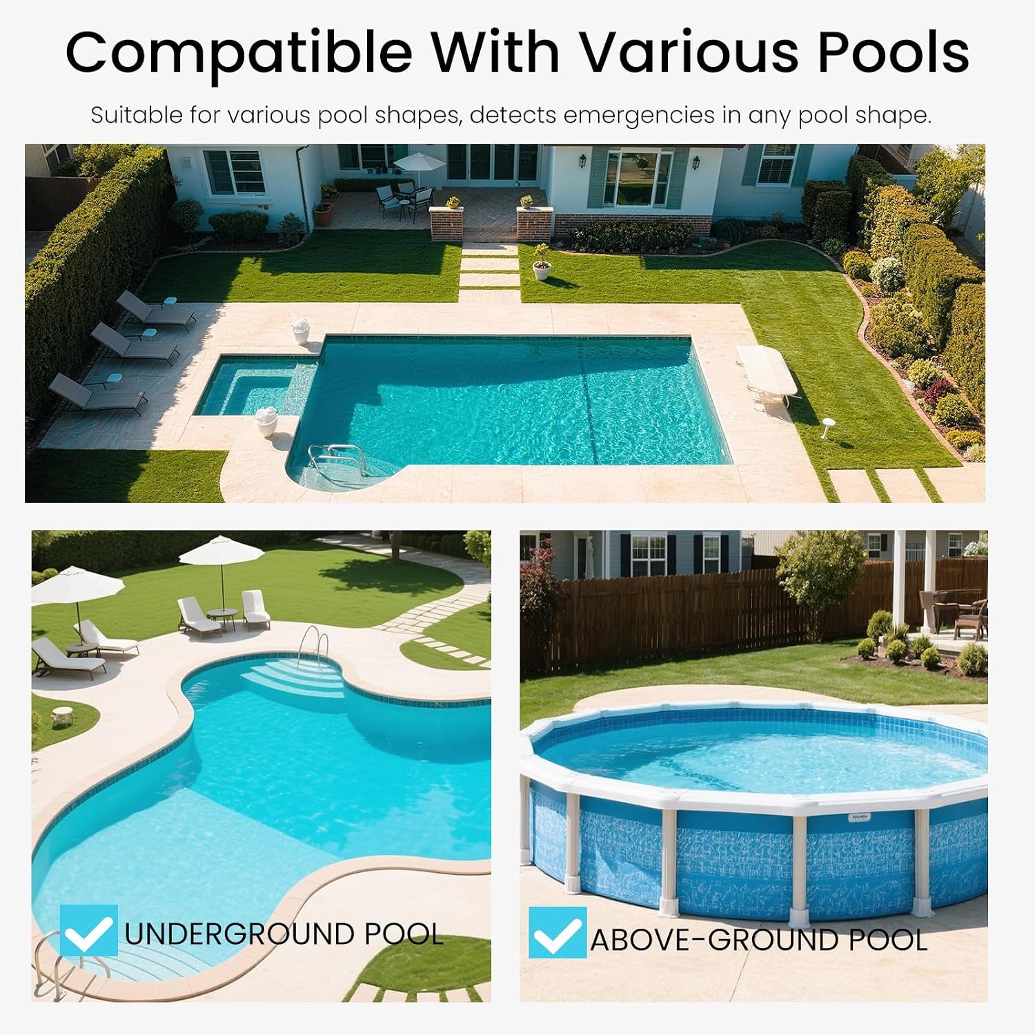 Smart Pool Alarm IN & ABOVE Ground Motion Sensor Wifi Phone App Safety Alerts gallery