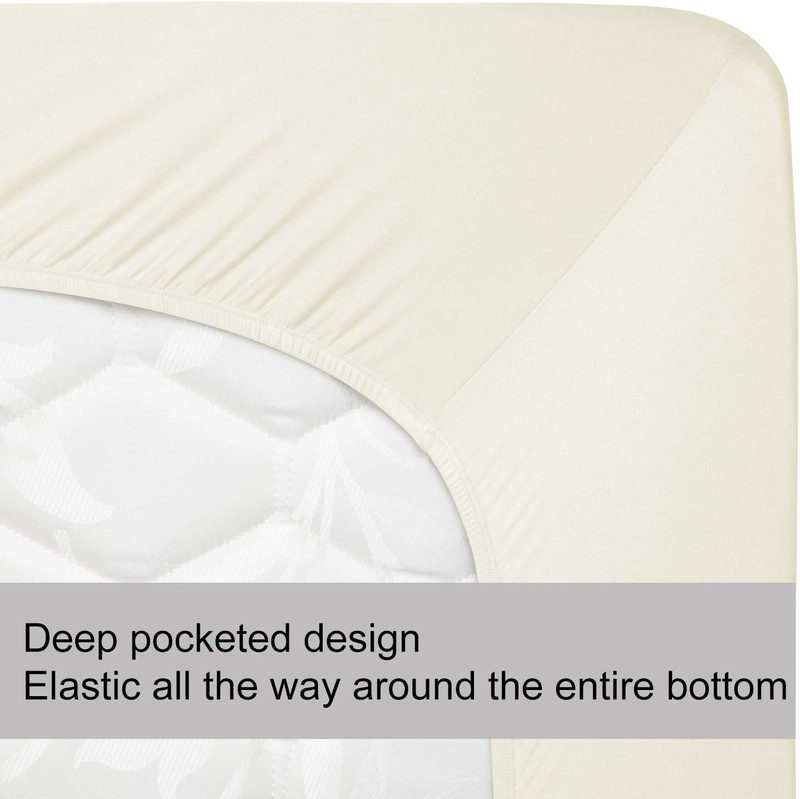 Soft Stretch King Size Fitted Sheet Only - Jersey Knit & Cozy T-Shirt Like, 4-Wa gallery