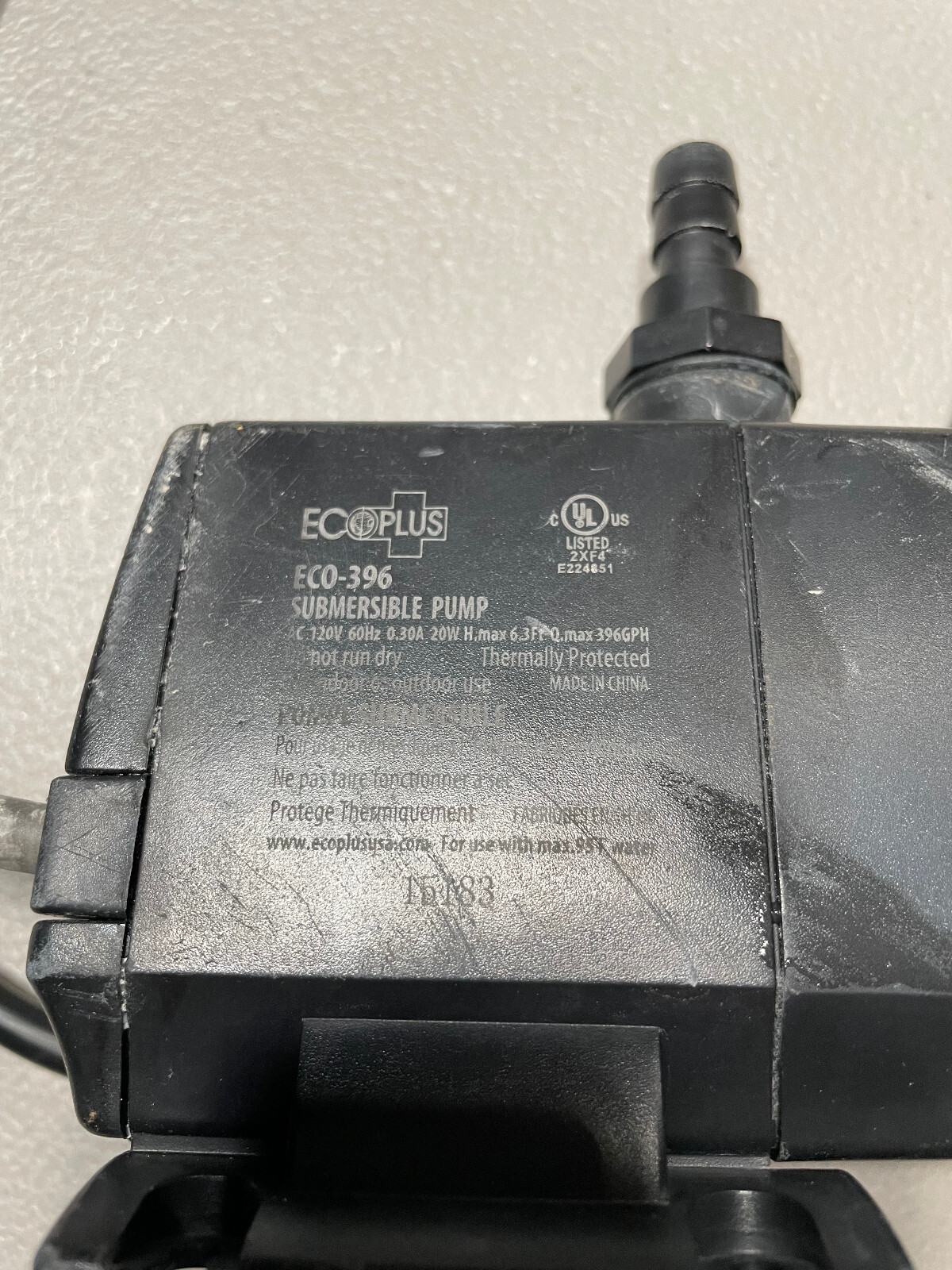 EcoPlus Eco 396 Fixed Flow Submersible or Inline Water Pump 396 GPH gallery